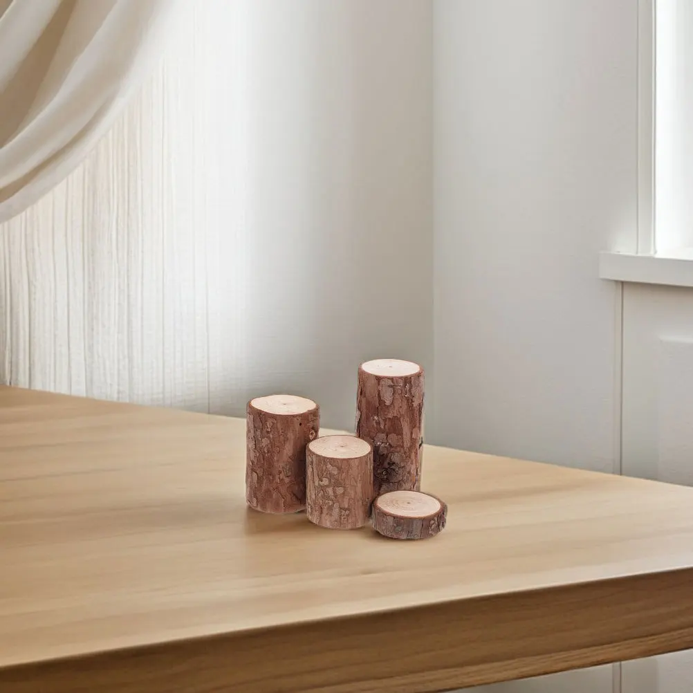 

4Pcs Miniature Wooden Tree Stumps Natural Material Pet Habitat Decor Functional Exploration Surfaces Small Animal Enrichment