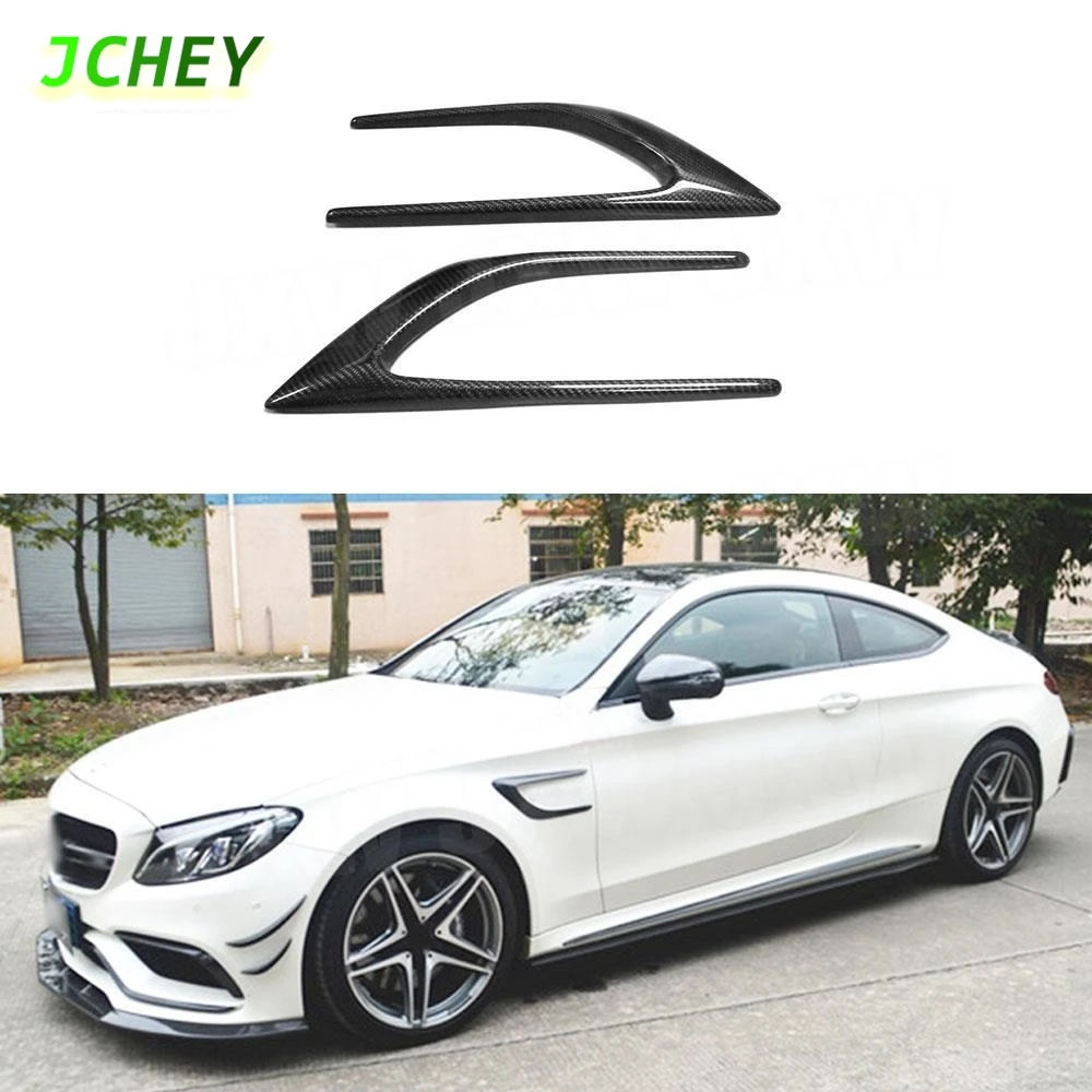 

JCHEY For C Class Carbon Fiber Side Bumper Trims Fender Vents for Benz W205 C63 For AMG C200 C260 C300 Sedan Coupe 15-17
