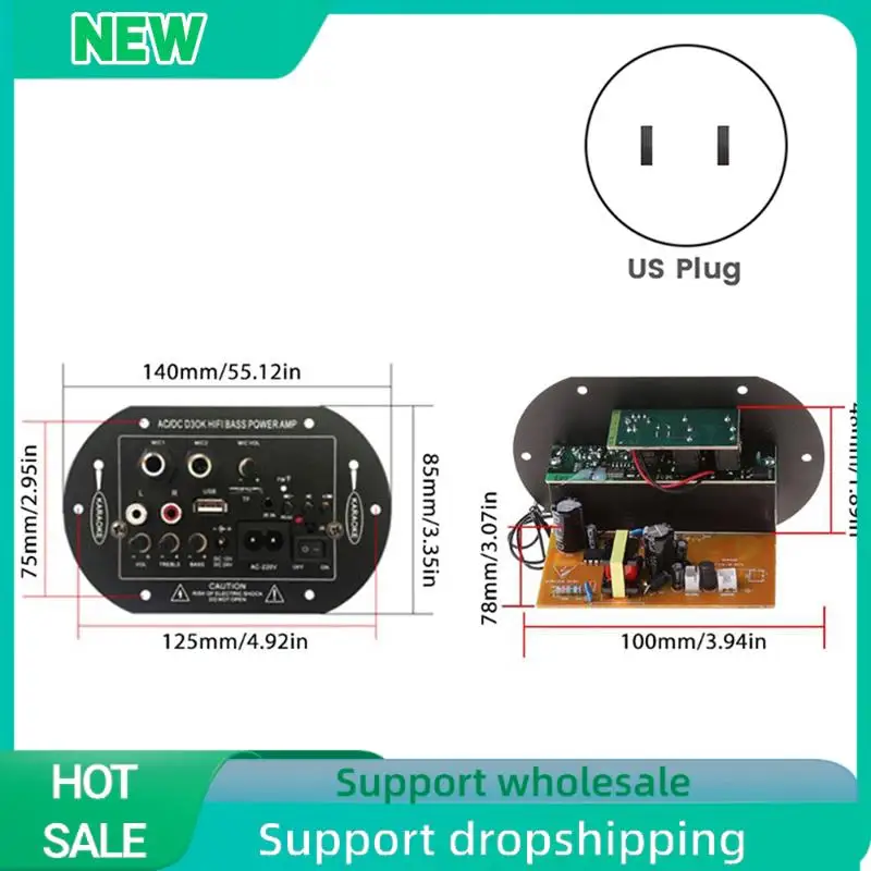 

Плата усилителя Bluetooth 12 В 24 В, 30-120 Вт, Hi-Fi двойной микрофонный интерфейс, модуль усилителя автомобильного сабвуфера, простой в использовании (вилка стандарта США)