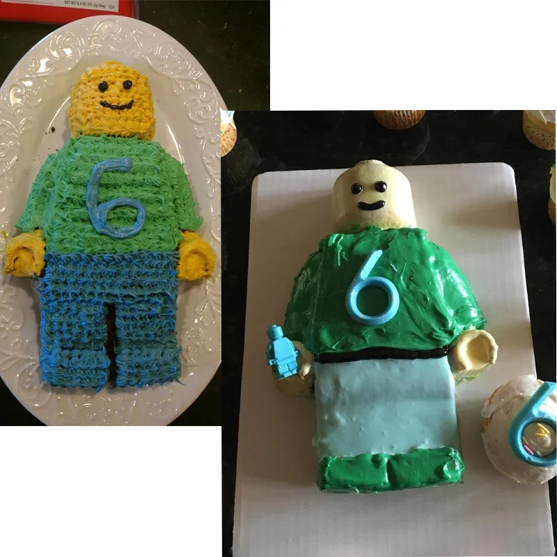 ซิลิโคนขนาดใหญ่ Minifigure เค้กหุ่นยนต์ Breakable ช็อกโกแลตแม่พิมพ์ DIY Moule ถาดอบสําหรับเด็กวันเกิด Party Pastry อุปกรณ์เสริม