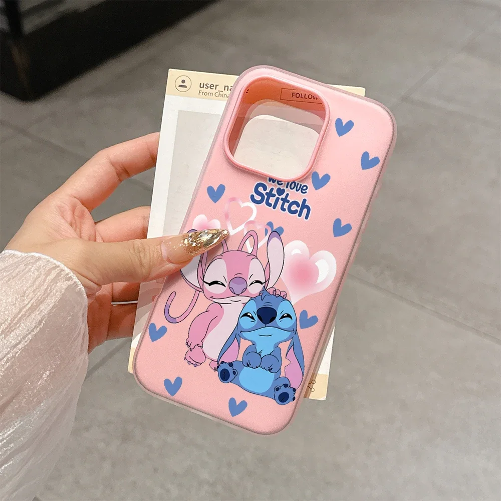 2 IN 1 Cartoon Stitch Angel Case For Motorola Moto G86 G75 G60 G56 G55 G53 G52 G35 G34 G32 G30 G22 G05 G06 5G Hard Candy Cover view 5