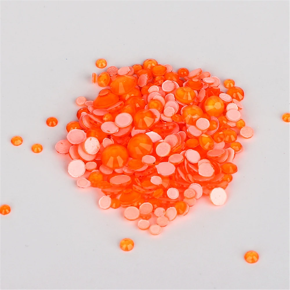 Mix Size Neon Yellow Glass Flatback Rhinestones Pink Orange Green Glitter Stones Non Hotfix Rhinestones for Nails Art Decoration