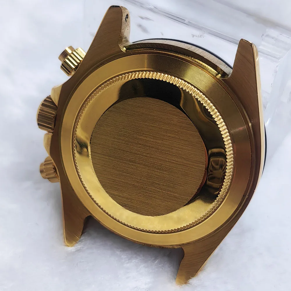 39.3 مللي متر ساعة رجالي الذهب حاوية من الفولاذ المقاوم للصدأ ل VK63 ساعة يد تعمل بالحركة اكسسوارات الساعات لساعات حزام 20 مللي متر