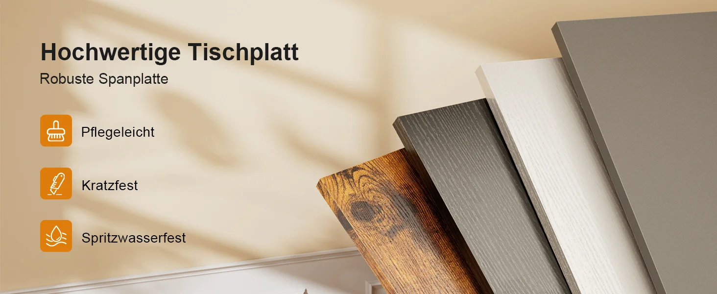 100/120cm Bürotisch, Computertisch mit LED und Monitorständer, 2 Ablagen und Aufbewahrungstasche PC-Tisch für Studium und Schlafzimmer – Detail 10