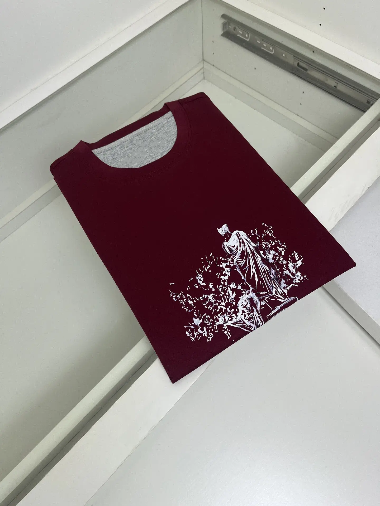 Italian BC26 Early Spring Business Casual Printing Crew Neck Short Sleeve T-Shirt Old Money Wind Mercerized Cotton Half Sleeve