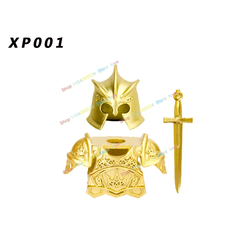 KT1001A Medieval Military Knight Figures Building Blocks Movies Soldier Castle Army Guard Infantry Helmet Wars Weapon Bricks Toy