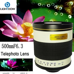 Lightdow Telephoto Mirror Lens 500mm F6.3 Manual Focus Lens for Canon EOS Rebel T8i T7 T6 T3i T2i 4000D 2000D 1300D 850D Camera