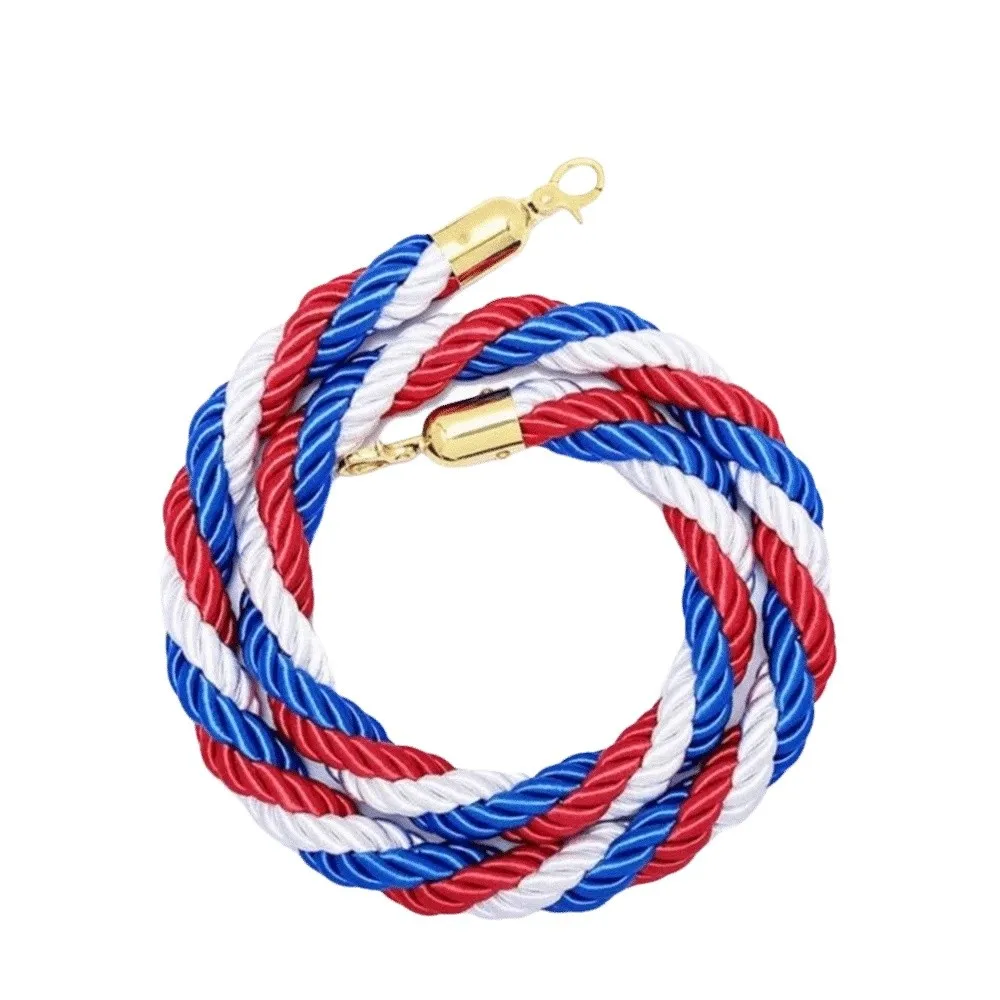 1.5m Long Flannel Sling Twisted Lining Barrier Rope Soft and Smooth Welcoming Queuing Columns Velvet Barrier Rope