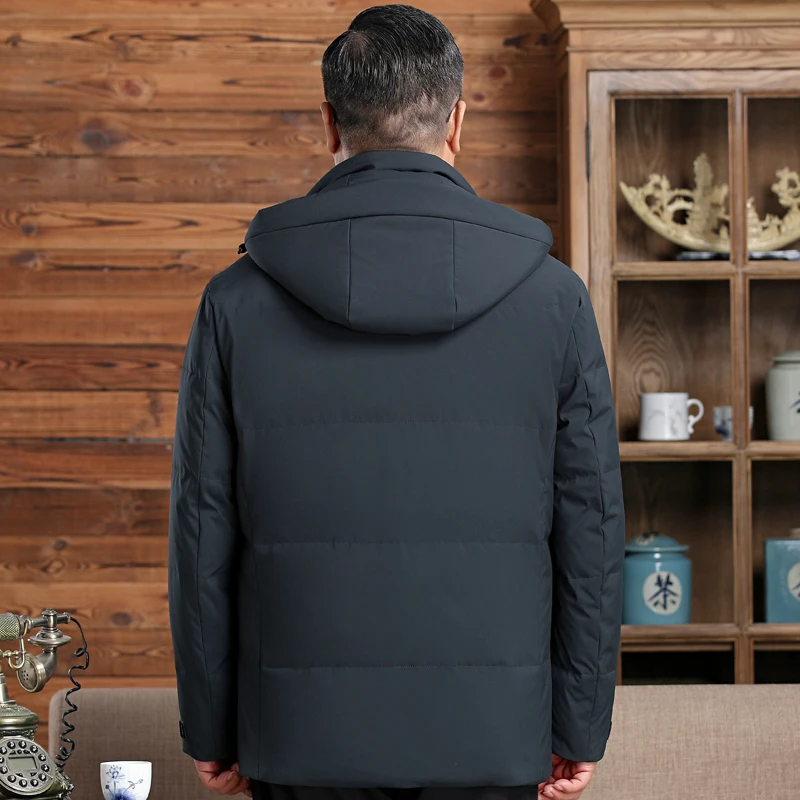 Chaquetas cortas de plumón de pato para hombre, Parkas gruesas y cálidas de talla grande, con capucha, 2023, para invierno, 90%