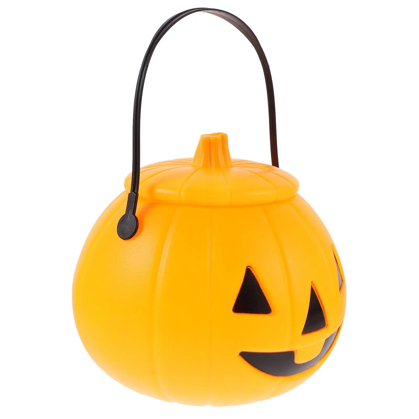 

Halloween Pumpkin Bucket Jar Large Capacity Portable Treat Buckets Child Trick treat Plastic Party Favor Reusable Teaching