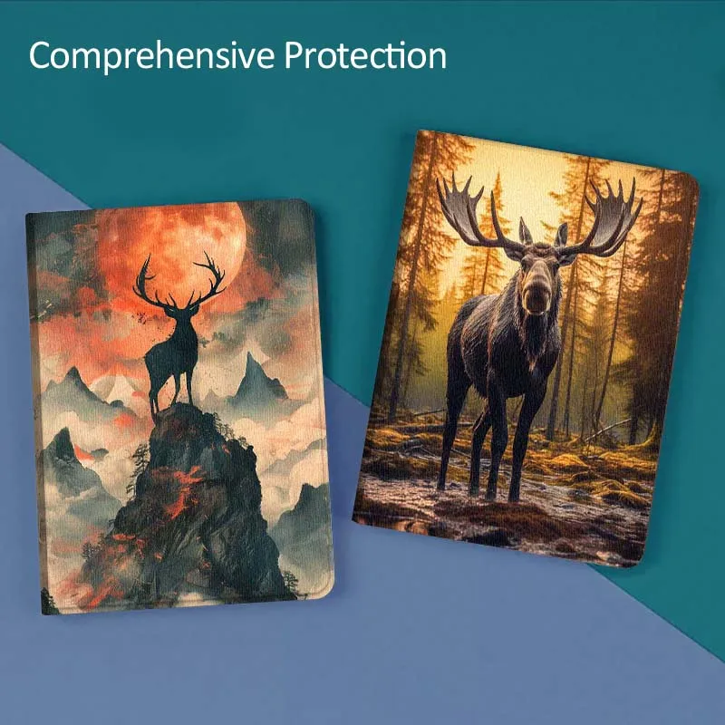 

Art Popular Cool Deer Cow Gift For Huawei MediaPad T5 T10s M6 M5Lite SE Honor Tab 5 6 7 V7 V8 X8a X9a Pro Soft Tablet Case