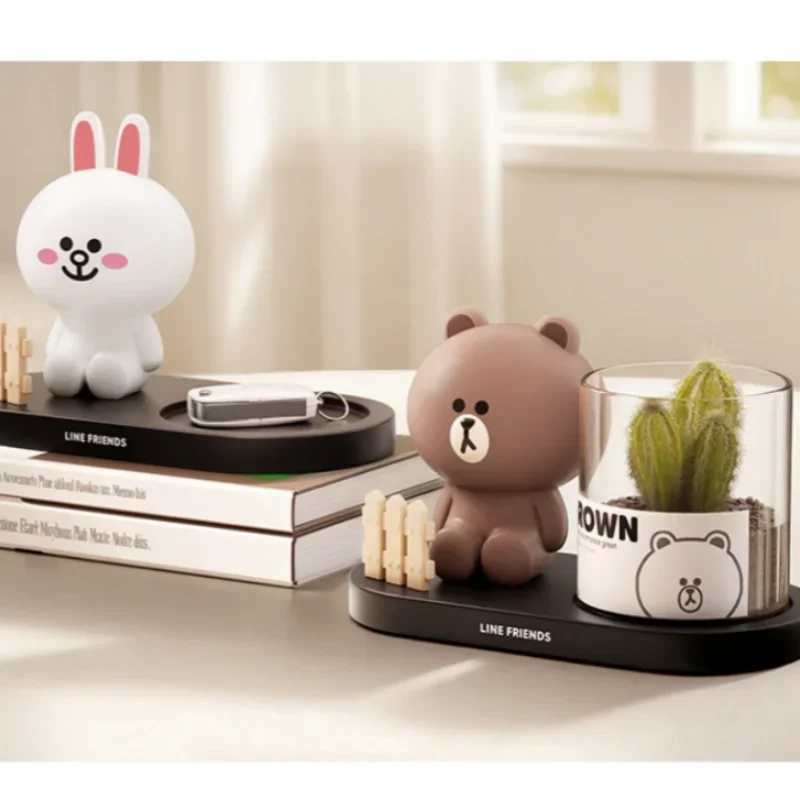 LINE FRIENDS Brown Home Decor Anime New Cartoon Girl Kawaii Łazienka Aromaterapia Pokój dzienny Ceramika Przechowywanie kluczy Prezenty urodzinowe