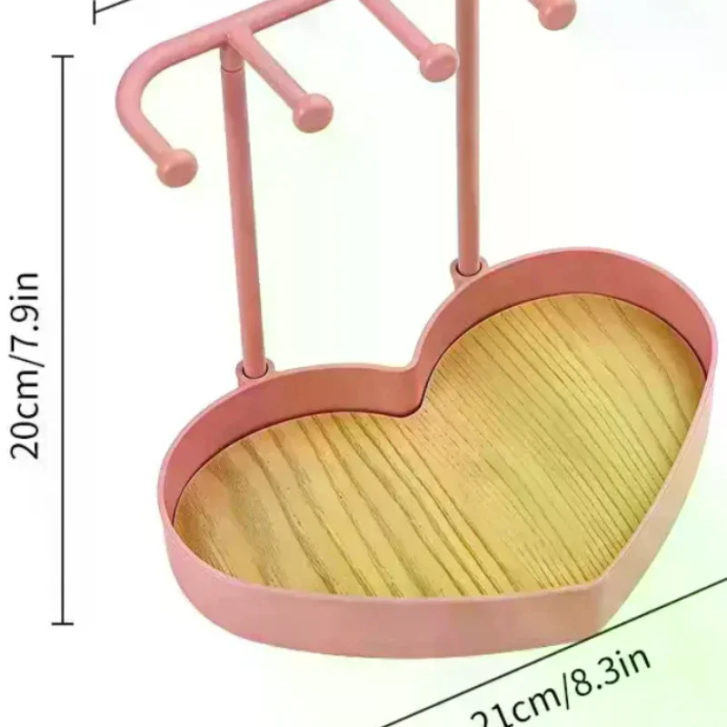

Fashion Portable Jewelry Display Rack Earrings Necklaces Storage Rack Key Organizer With Wooden Base Hanging Holder Girl Gift