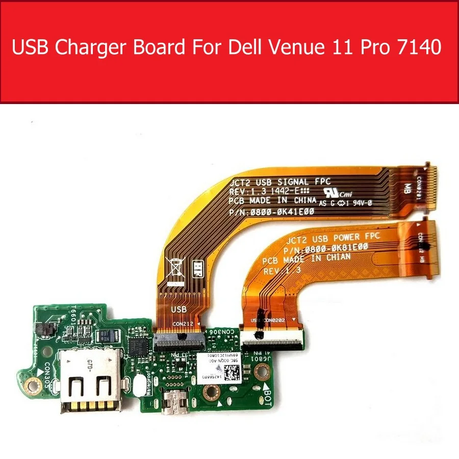 Ładowarka USB Jack Port Board z elastycznym kablem do Dell Venue 11 Pro 7140 Stacja dokująca Wtyczka Złącze Płytka Tablet Części naprawcze