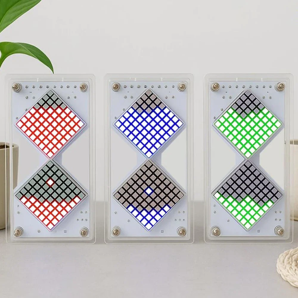 DIY LED Dot Matrix Electronic Kit Hourglass Gravity-Sensing Timer Electronic Soldering Practice Component DC5V