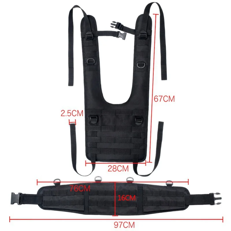 Tactical Belt Miliatry Combat Suspender Waist Belt Gear Molle Chest Rig Vest Outdoor Hunting War Battle Heavy Duty Waist Support