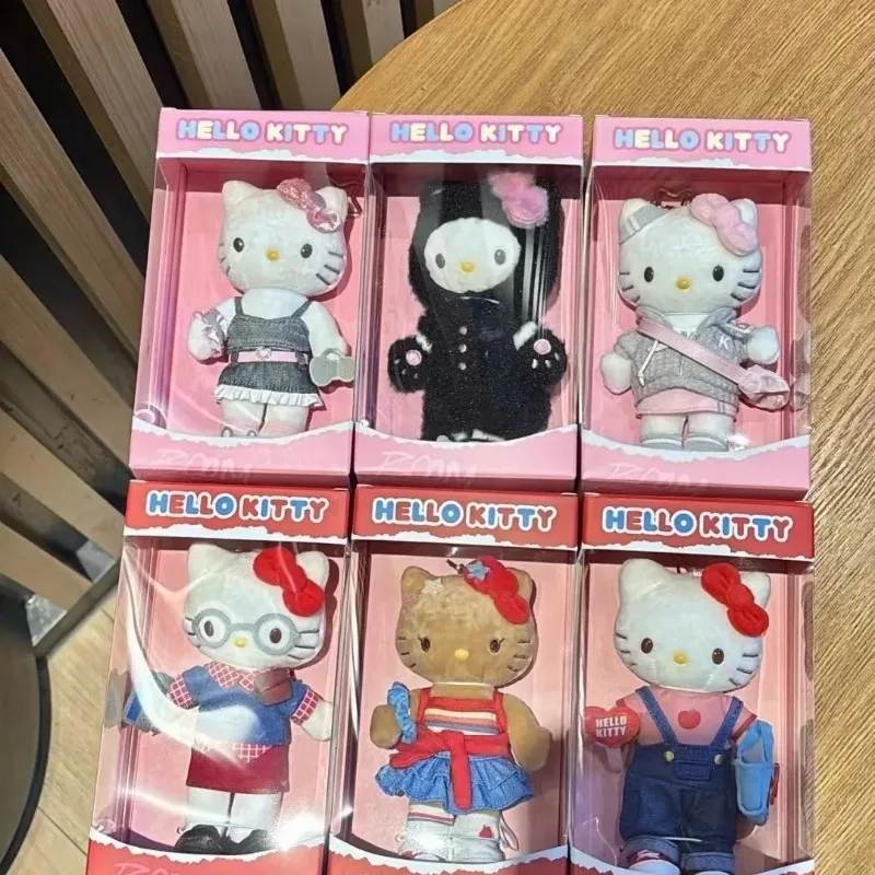 

MINISO Cute Sanrios Hello Kitty Authentic 16cm Kawaii Plush Anime Doll Cartoon Bag Pendant Sweetness Schoolchildren Holiday Gift
