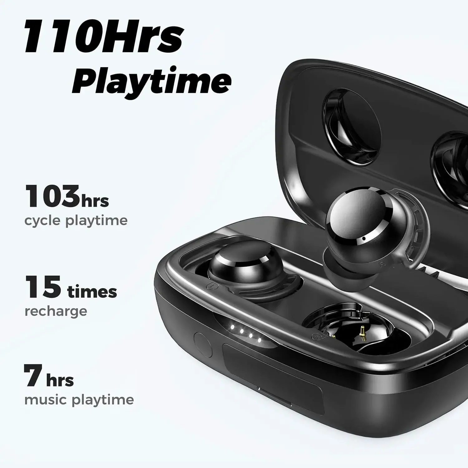 Tribit FlyBuds 3 True Wireless Bluetooth Earbuds, 110H Playtime, IPX8 Waterproof, BT 5.3, Touch Control, Deep Bass, Built-in Mic view 4