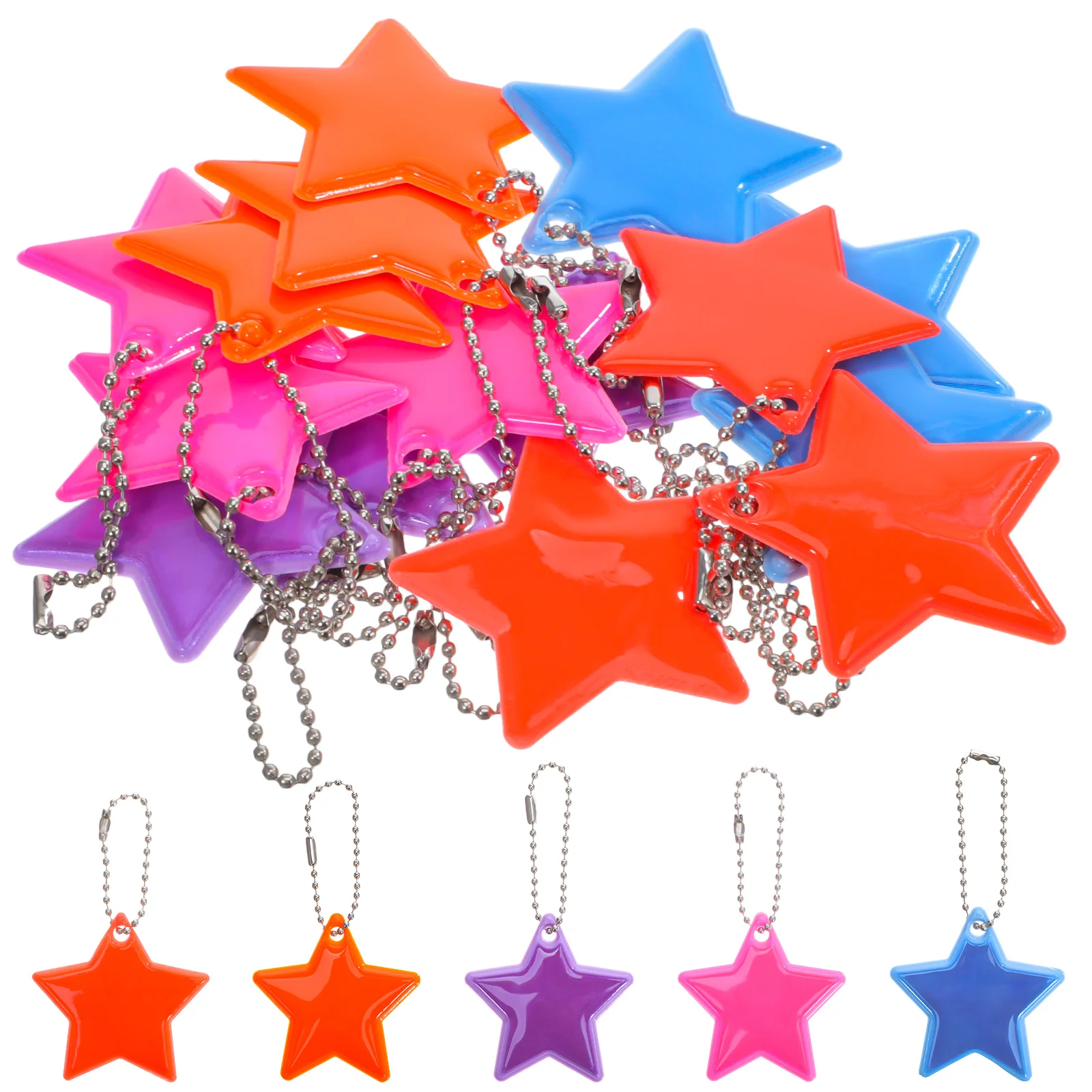 15 個の反射ペンダントキーホルダー暗闇で光るタグバックパックランドセルキッズギア軽量アウトドアアクセサリー