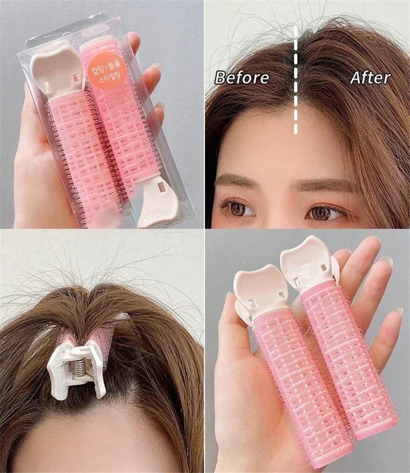 Korean Style Natural Fluffy Hair Clip Air Bangs Lazy Curlers Increase Hair Volume Hairpin Broken Hair Fixed Clip Seamless Roller