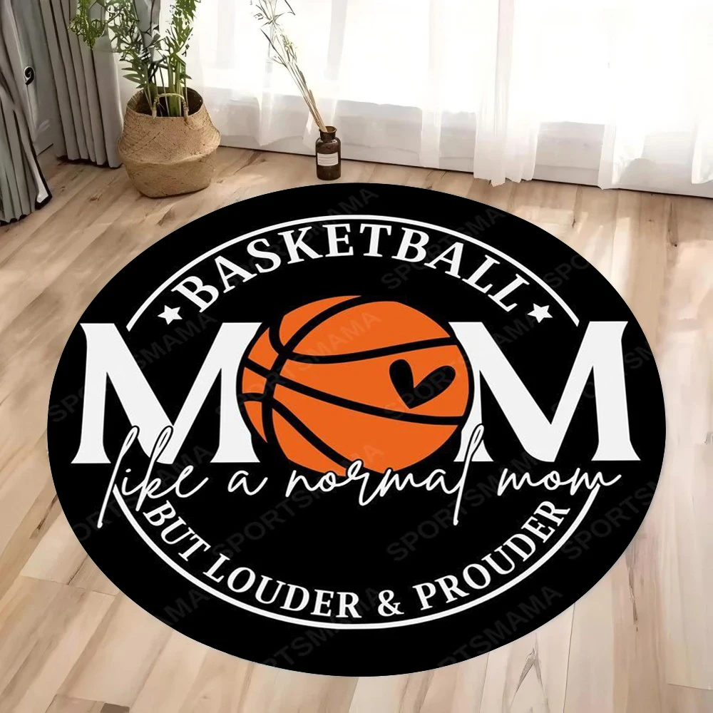 رغبات عيد الميلاد وكرة السلة، سجادة مطبوعة دائرية لكرة السلة، تمر عبر عشاق كرة السلة غير قابلة للانزلاق