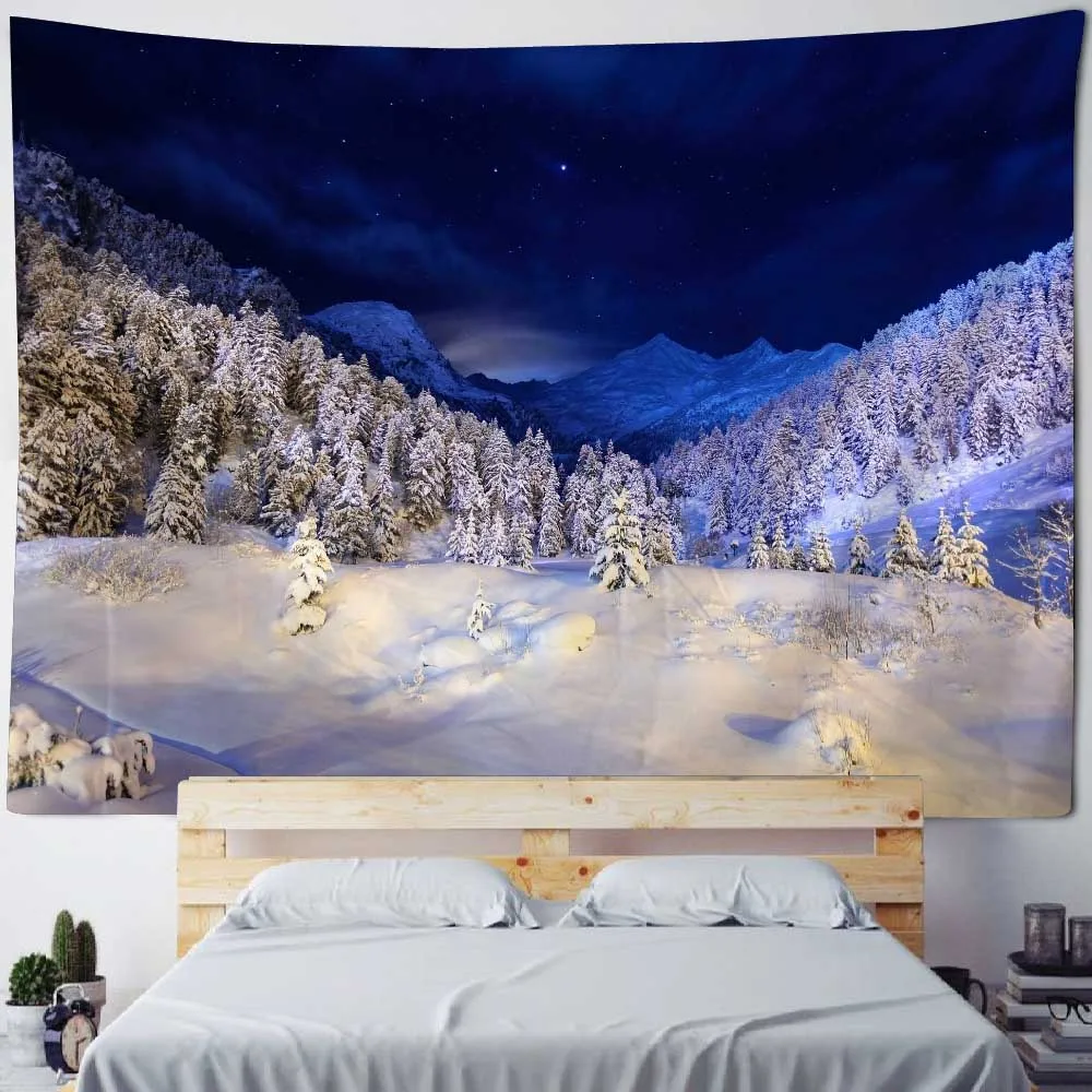 VIKAMA Santa Claus Sleigh Tapestry Waterproof And Stain Resistant Living Room Bedroom Background Wall Decoration Tapestry