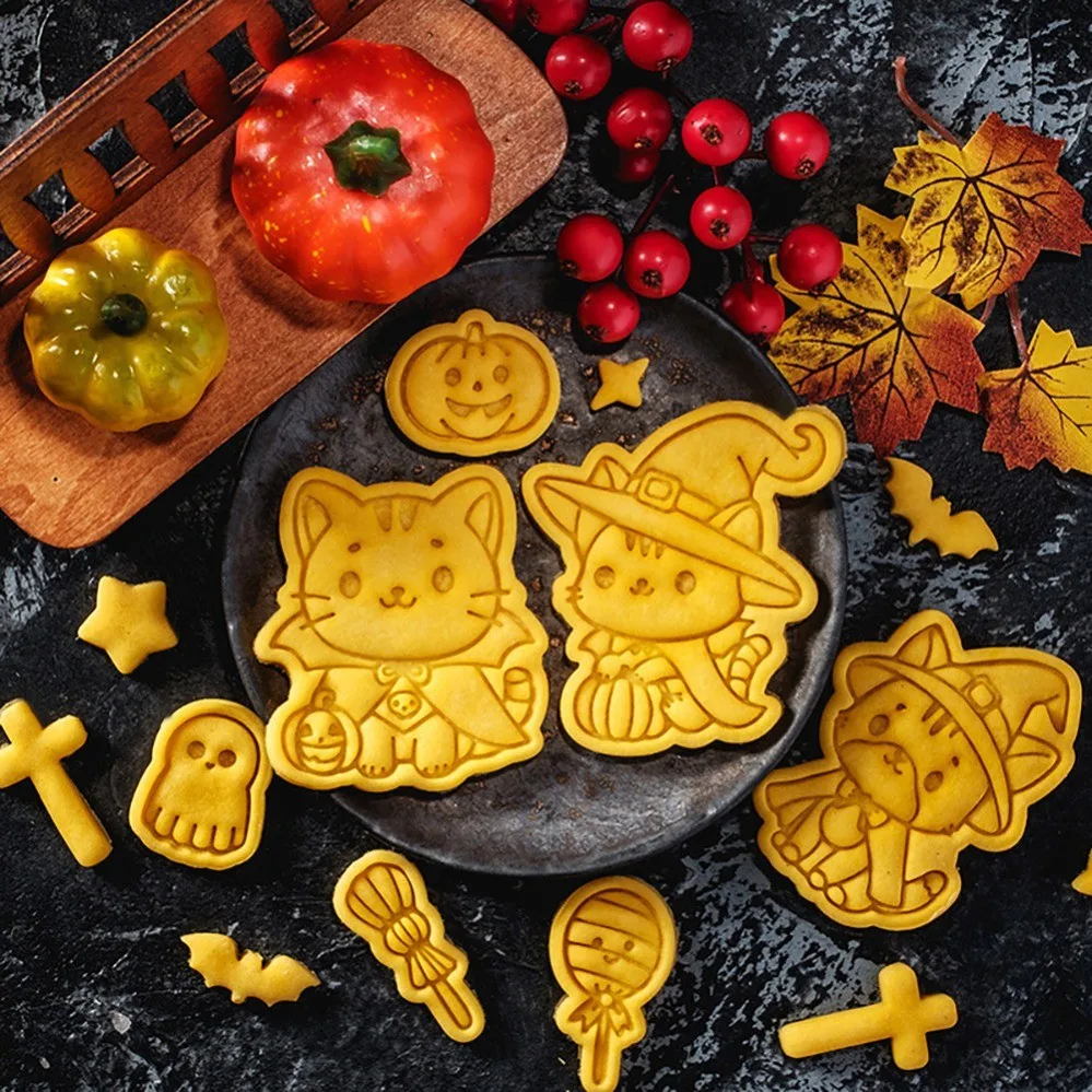 Cartoon Halloween Zauberer-Kätzchen Ausstechformen DIY Backwerkzeuge und Zubehör Keksausstecher