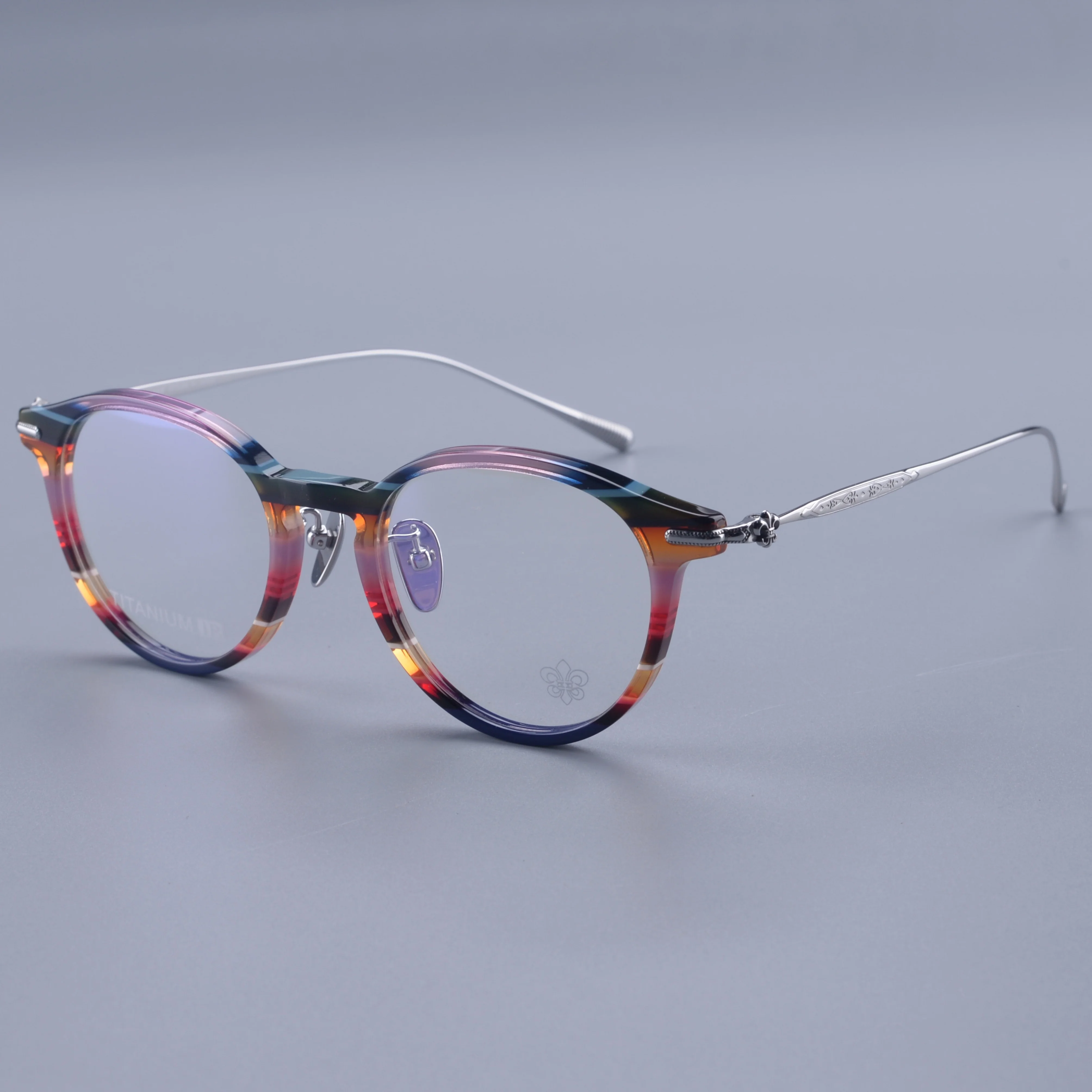 World Trend Personalized Creative Cyberpunk Color Matching Women's Glasses Leisure Fashion Classic Acetate Men's Luxury Eyeglass