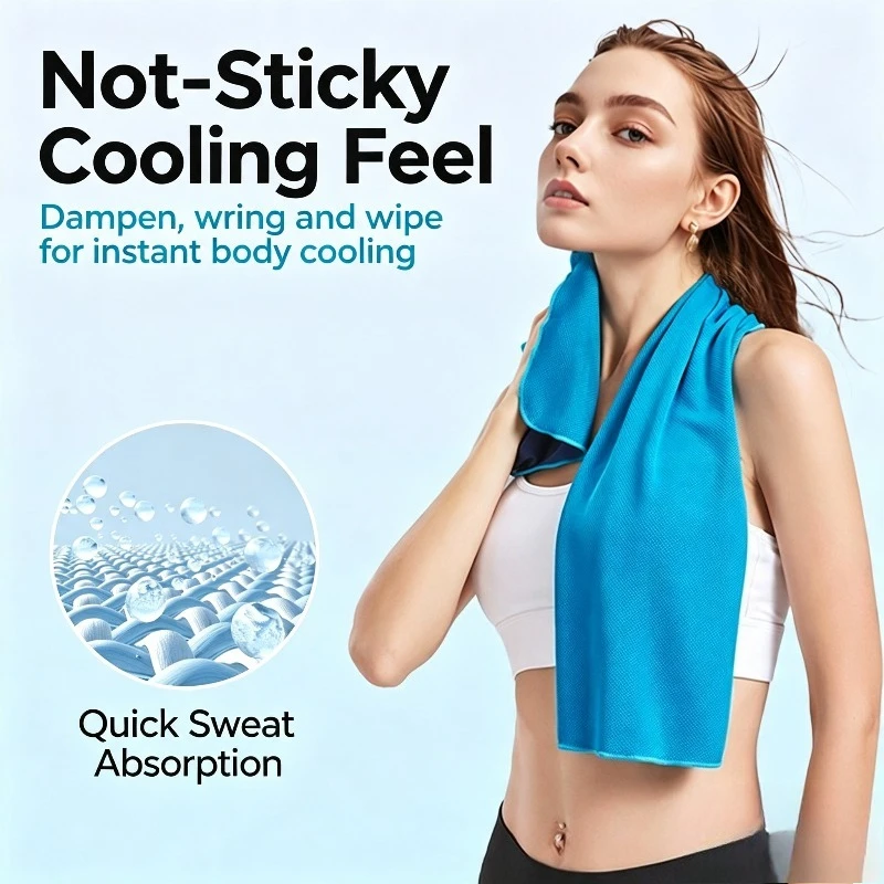 Summer Cooling Sports Towel Quick Dry Fitness Sweat Towel Portable Outdoor Ice Feel Cooling Sweat Absorbent Wrap