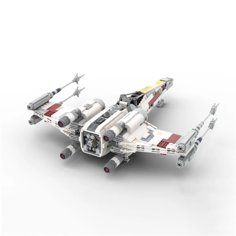 MOC-139628 Space War Militaire T-65 Starjean Red 5 ahiocraft Construction nuits Modèle Petit ParemployBrick Assembly Toy Kid's Gift