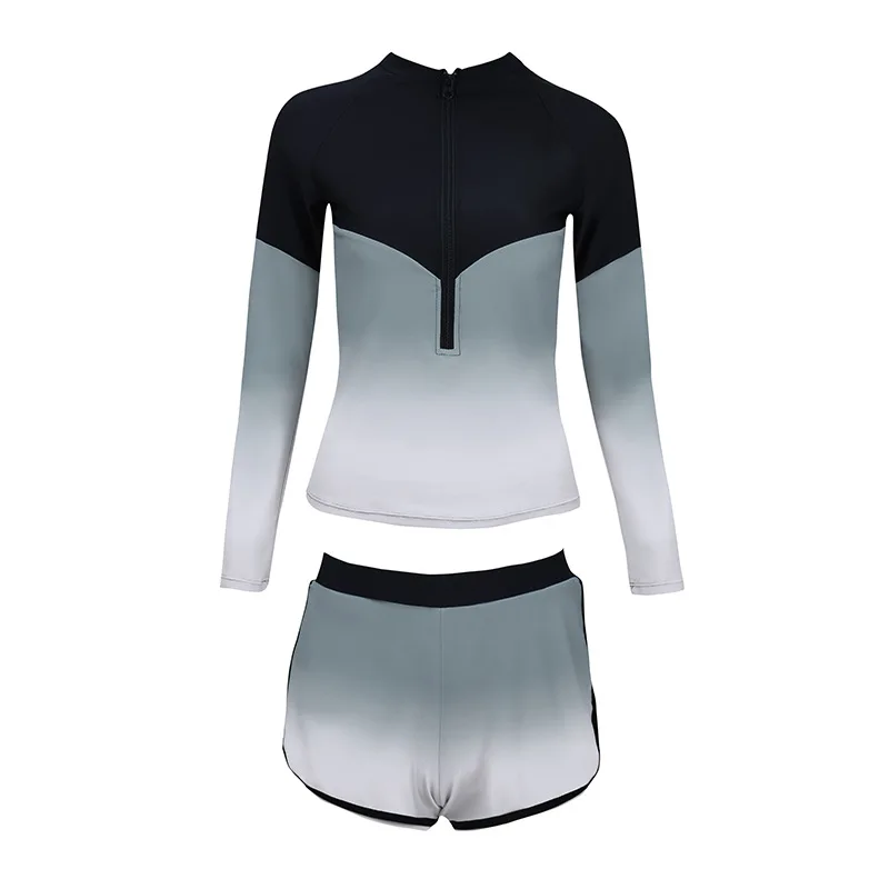 Minsu maillot de bain pour femme conservateur Boxer slips sport décontracté trois pièces ensemble à manches longues Protection solaire maillots de bain nouveau minceur