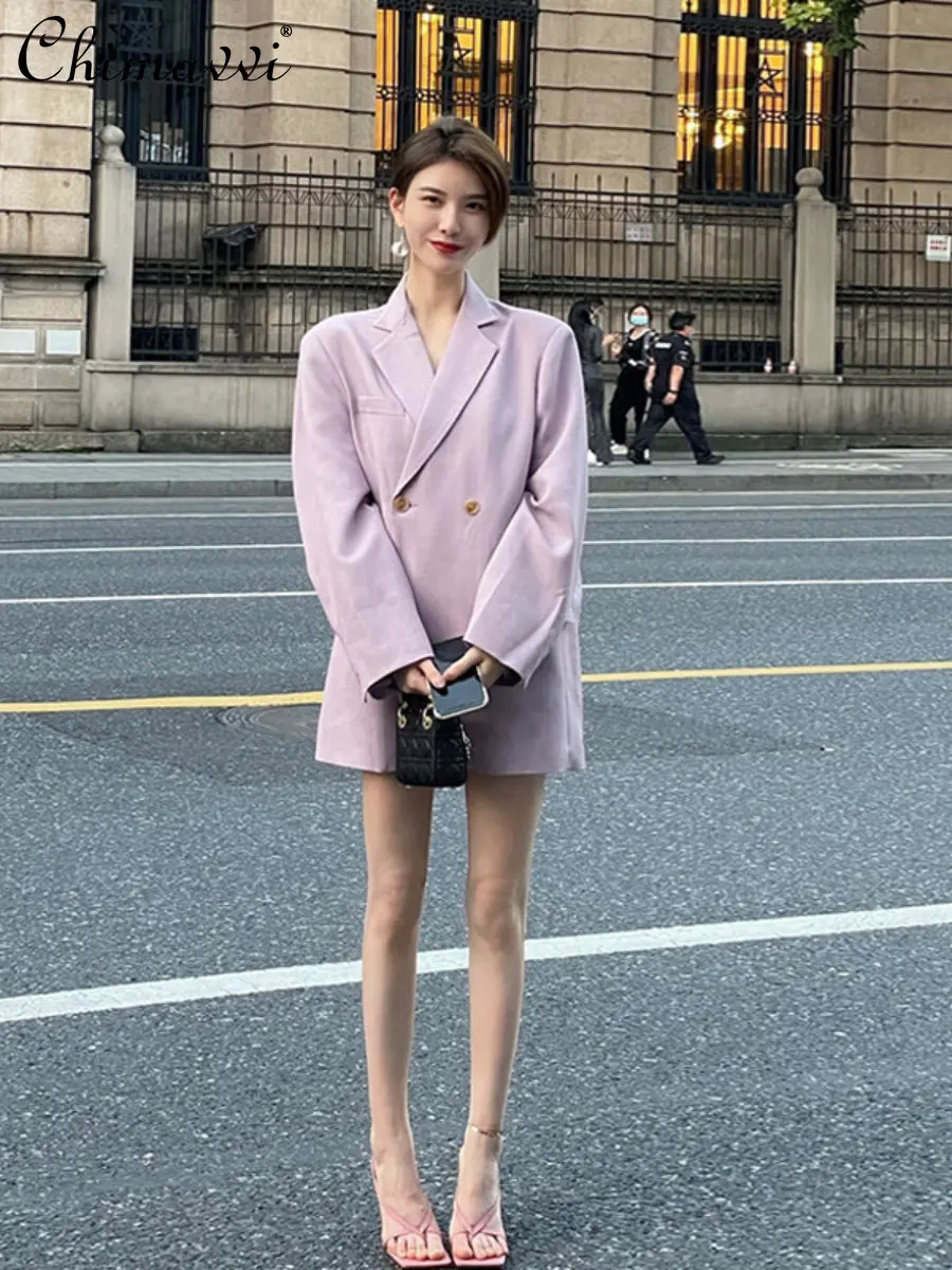 

Women's Suit Jacket Office Lady Lightly Mature Korean Commuter Fashionable Purple 2022 Spring and Autumn New All-match Top