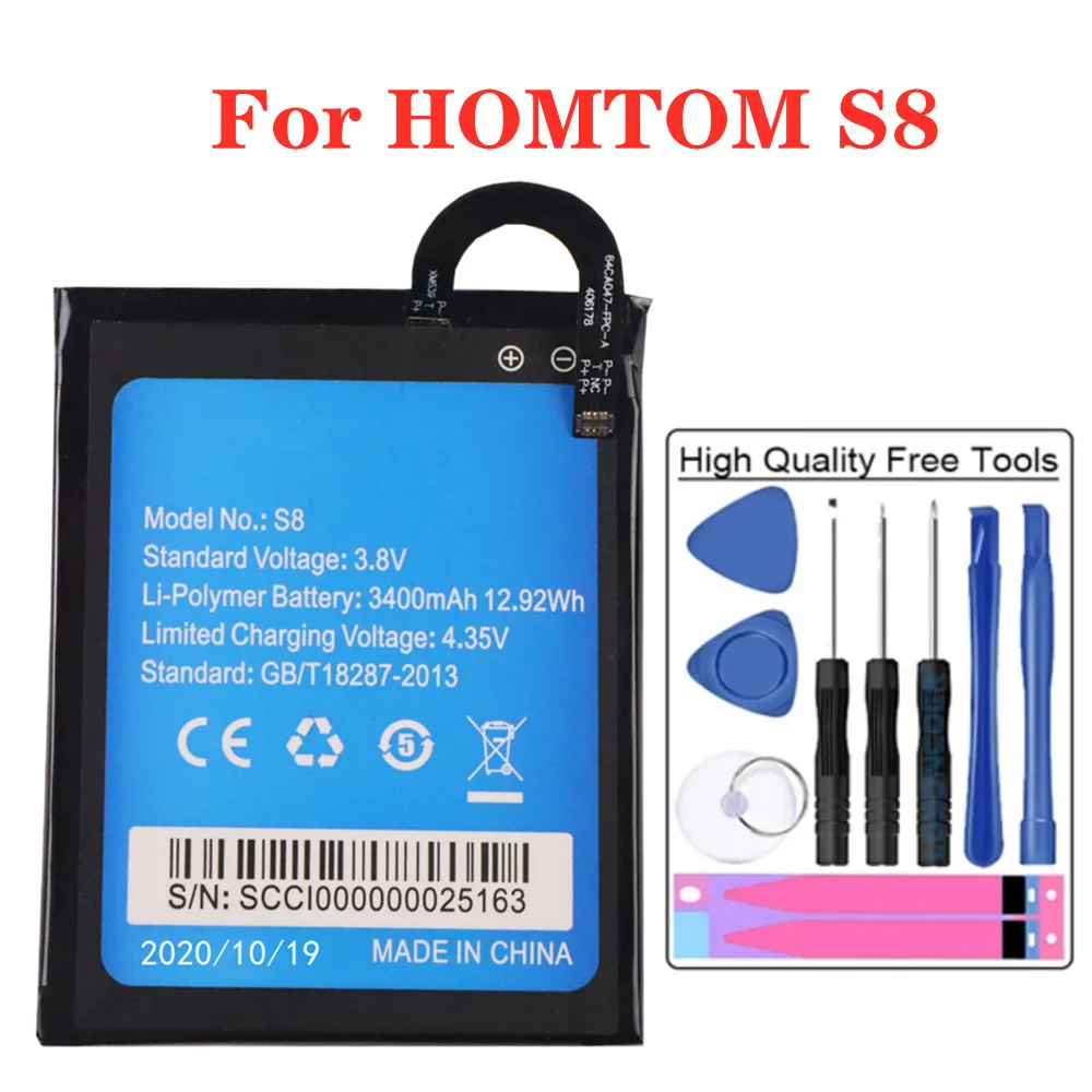 

100% Original Battery For HOMTOMS8 S8 Replacement 5.7inch 3400mAh Phone Battery Bateria Tracking Number + Tools