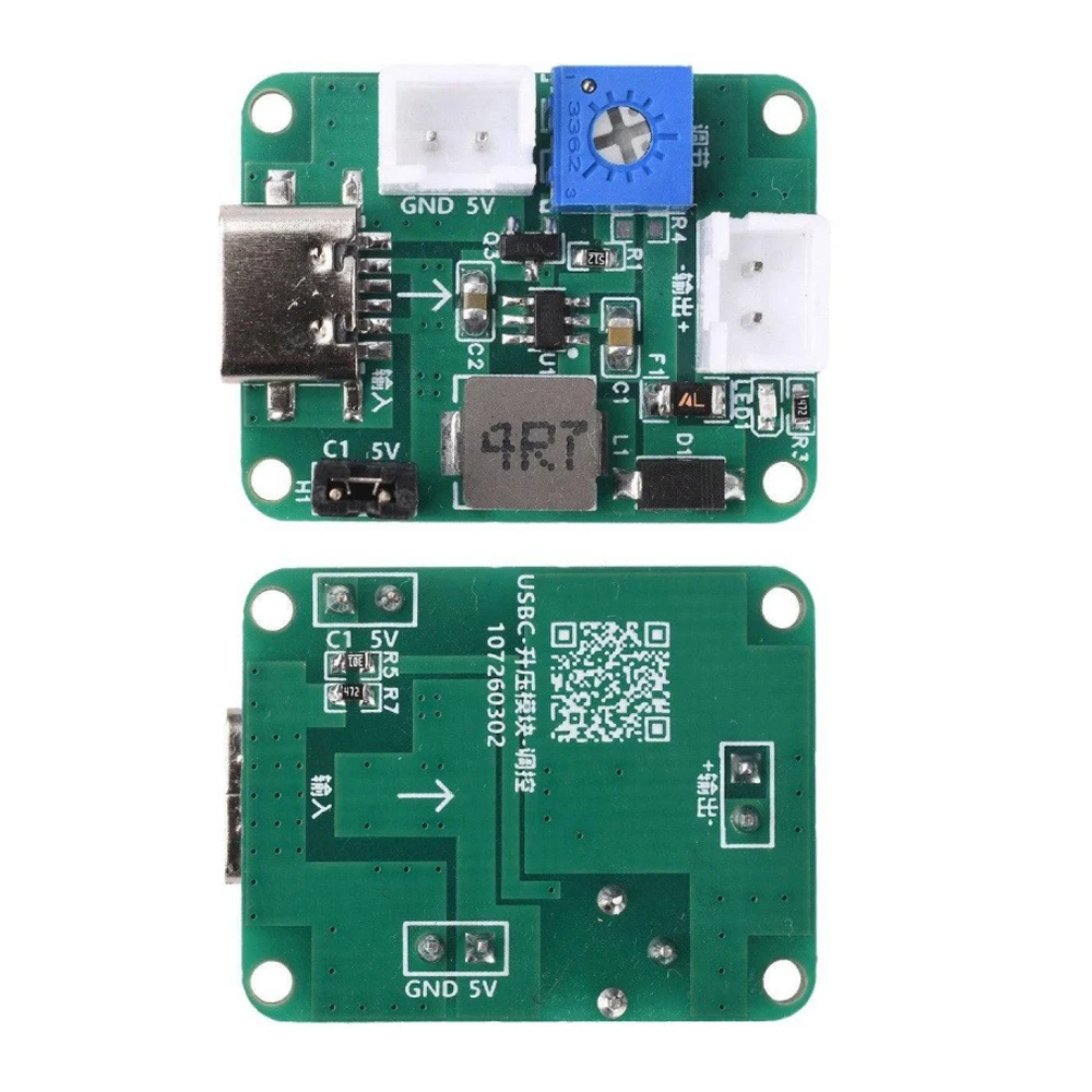 

Adjustable DC-DC Boost Power Module Dual Input 3-6V/Type-C 5V to 5-24V 2A Output with ON/OFF Switch Short Circuit Protection