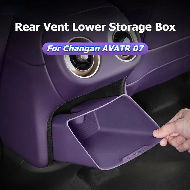 

For Changan AVATR 07 Rear Discharge Trend Storage Box Silicone Protective Pad Trash Can Organizer Case Interior Car Accessories