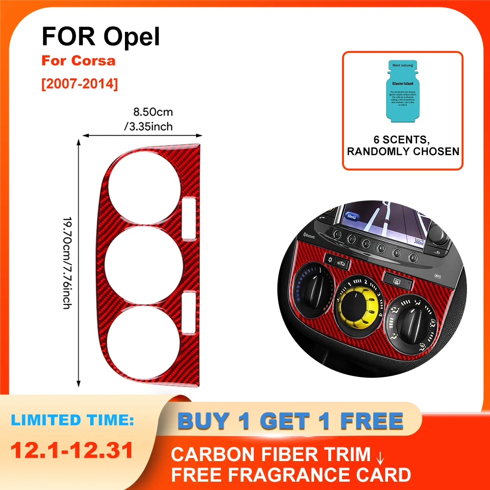 

Carbon Fiber AC Control Knob Trim Frame Cover for Opel Corsa 2007 2008 2009 2010 2011 2012 2013 2014 LHD RHD Decor Upgrade