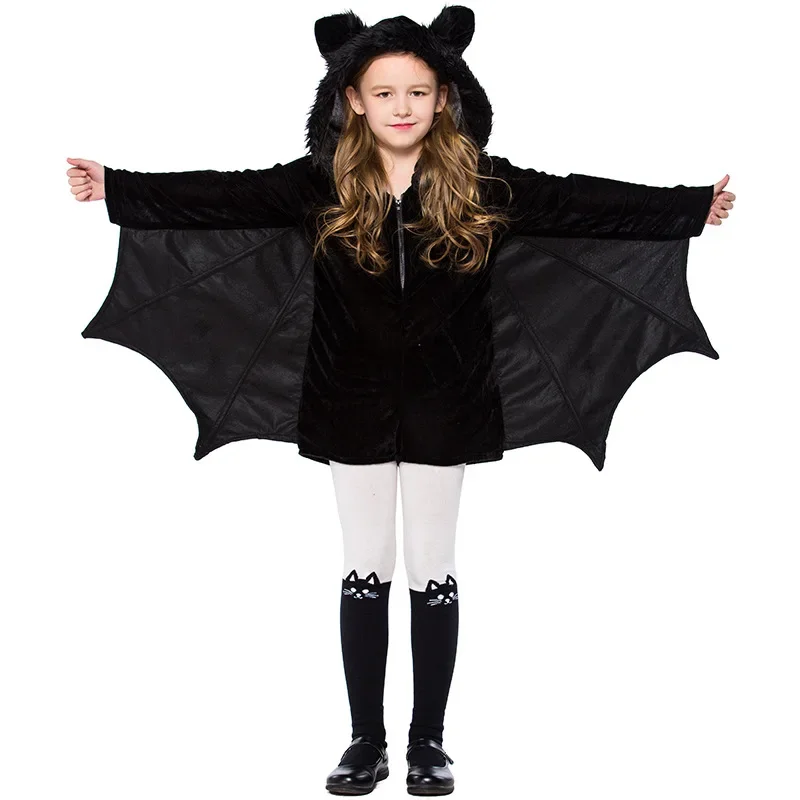 Costume de Chauve-Souris d'Halloween pour Femme et Fille, Robe de Barrage Fantaisie, Jeu de la Semaine du Livre, Cosplay Animal