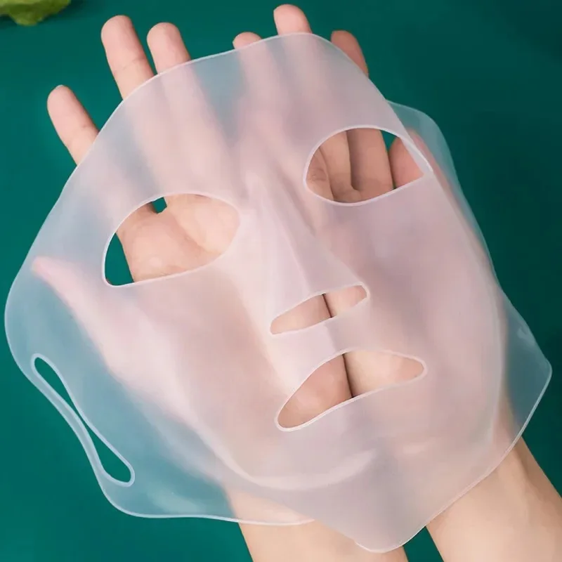 3D Silikon Gesichtsmaske Frauen Hautpflege Feuchtigkeitsspendende Lifting Straffende Anti Falten Wiederverwendbare Gel Blatt Maske Gesichts Hautpflege Werkzeug