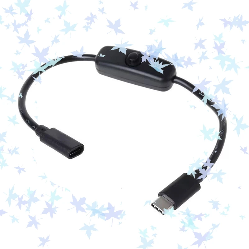 30cm USB Cable And USB Type C With Switch ON/OFF Extension Cable Power Button For USB Lamp Fan Power Supply Line LED Light A2