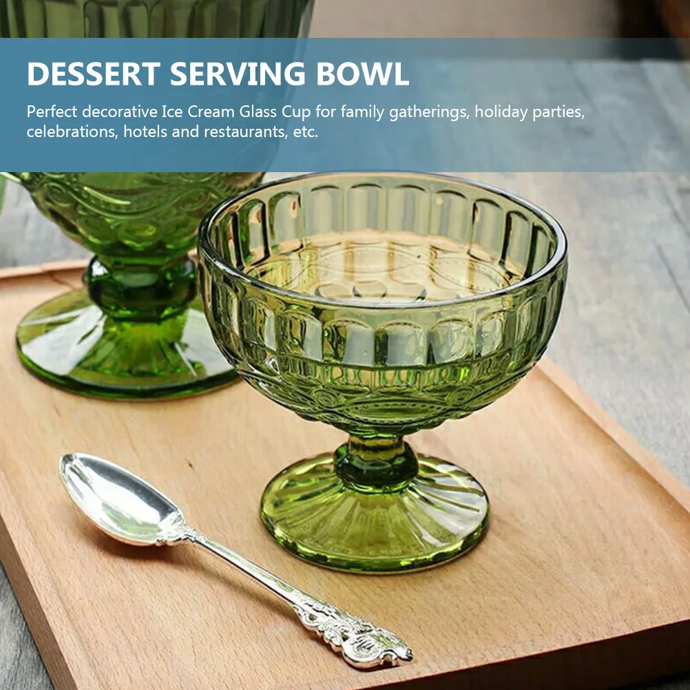 

3Pcs Ice Cream Glass Bowls Thickened Dessert Bowls Decorative Salad Fruit Food Containers Kitchen Supplies