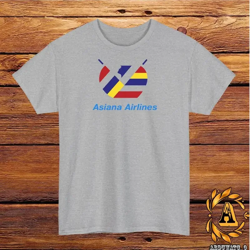 Asiana Airlines Logo T Shirt Black Grey White Navy Red Light Blue S 5XL