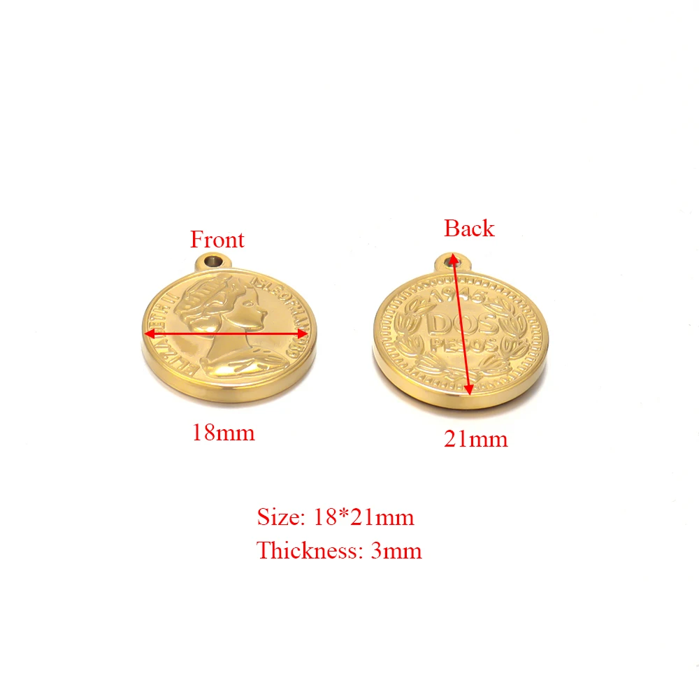 Semitree 5pcs Stainless Steel Queen Charms Pendant DIY Necklace Jewelry Findings Bracelet Charm Making Handicraft Accessories