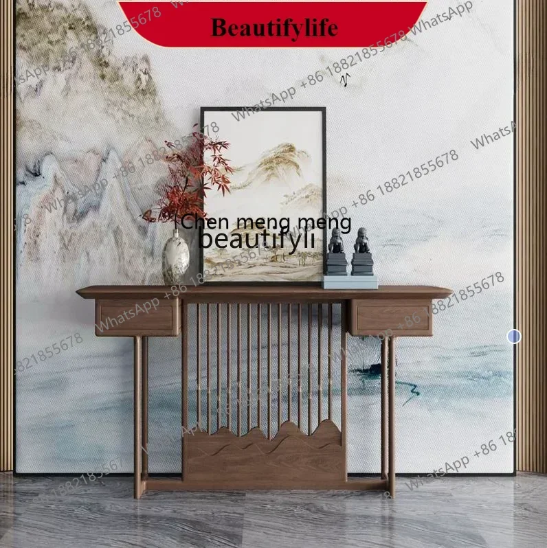

G153 New Chinese-style entrance table, living room strip case decoration entrance table against the wall, solid wood strip table