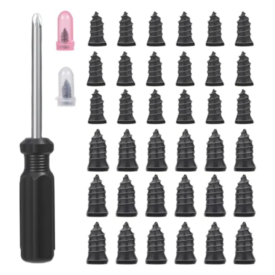

Tire repair studs for motorcycles, trucks, tractors: 36pcs spiral rubber plugs in black, vacuum-sealed quick-fix DIY flat tire
