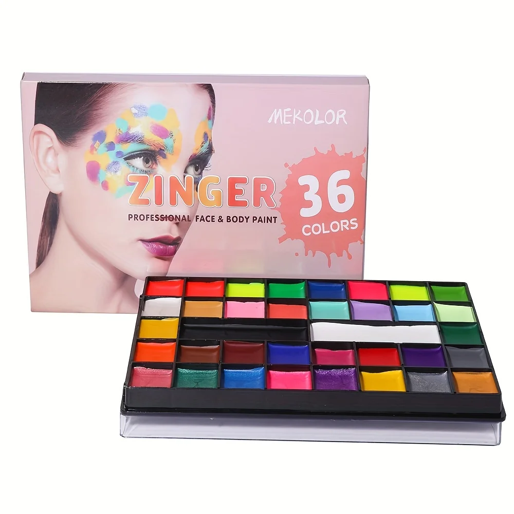 

36-Color Face and Body Painting, Large Cream Face Painting Palette Set, Suitable for Halloween and Holiday Party Special Effect Costume Role-Playing Makeup