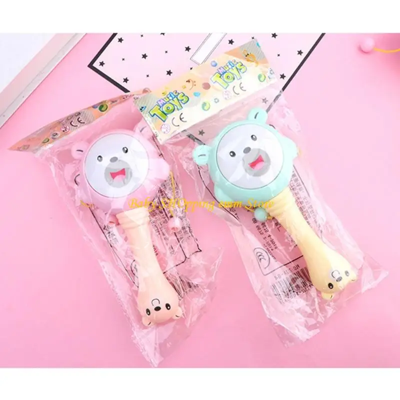 23GD Aprendizaje temprano Musical Juguete Drum 4 PCS con juguete Shakers Baby Baby color azar para auditiva