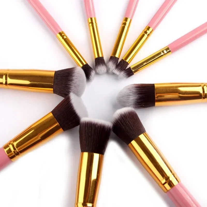 10 pezzi set di pennelli per trucco minin trucco cosmetico per strumenti per il trucco del viso bellezza delle donne fondotinta professionale fard ombretto
