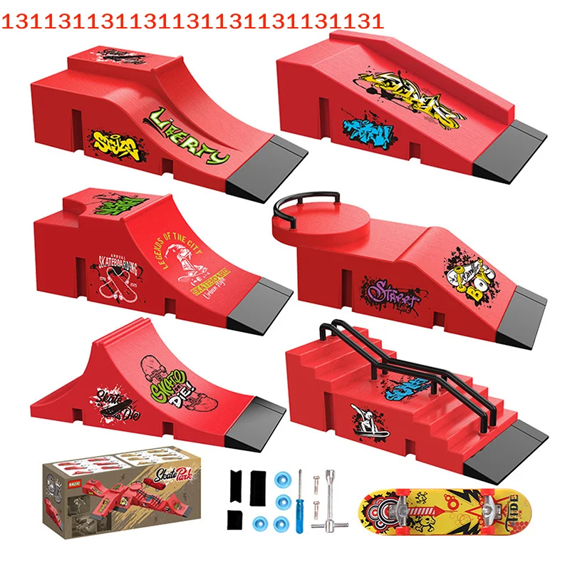 

Miniature Fingertip Skateboard Kit for Kids, Finger Games and Skate Park Scene Props Present
