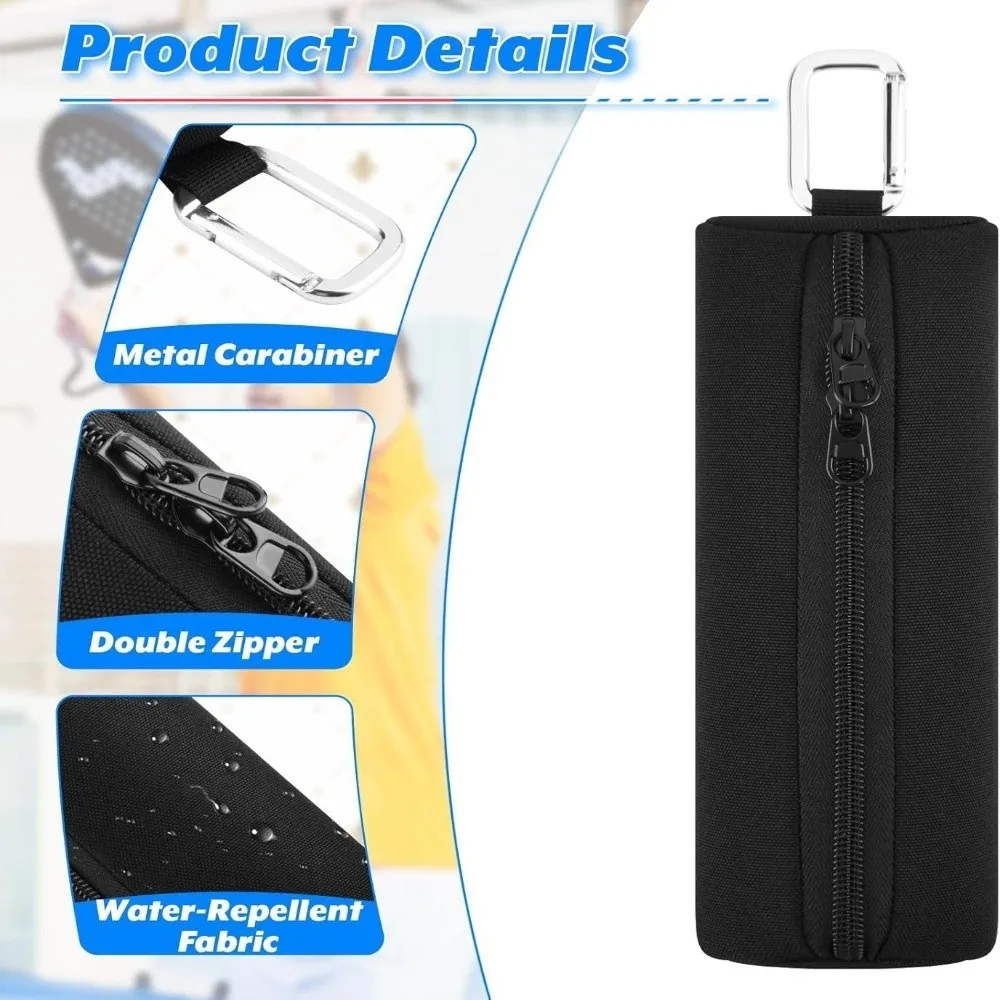

Portable Pickleball Bags Waterproof Holds 3Pcs Paddleball Paddleball Bags with Metal Hook Multi-purpose Pickleball Holder