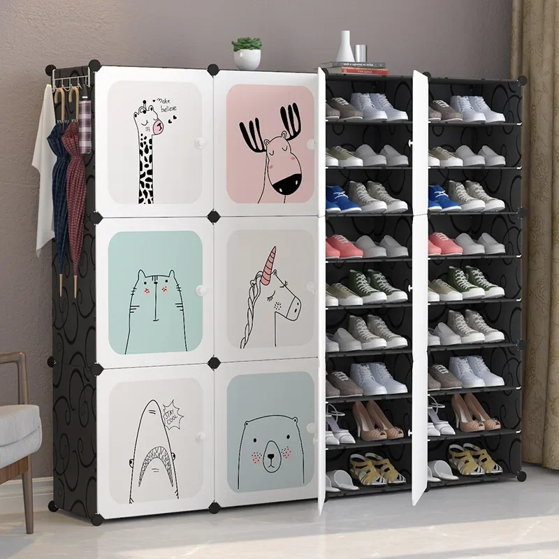 

Shoe cabinet, household entrance foyer cabinet, balcony storage cabinet, plastic assembly, economical, large capacity, simple mo